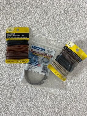 Craft Supply Bundle Bead Landing Round Leather Cord & Beadalon Bracelet Wire